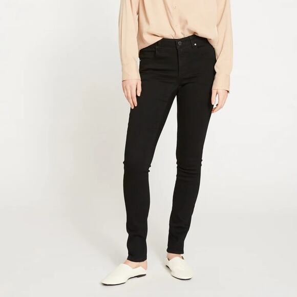 NWOT Universal Standard Seine Mid Rise Skinny 32 Inch Jeans Black Women's Size 0 - Picture 1 of 13